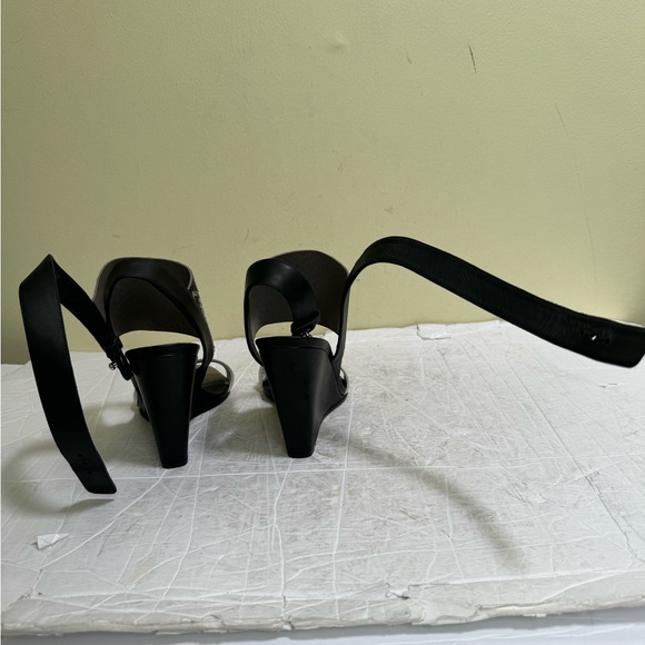 Vince Kyra Wedge Snake embossed Leather Sandals Shoes Platform Neutral Slides 9 - Picture 9 of 16